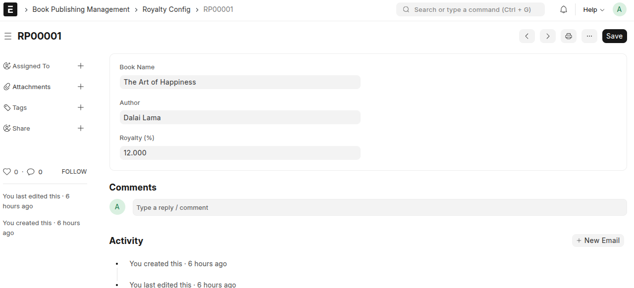 Call Recording and Notes section in customer record