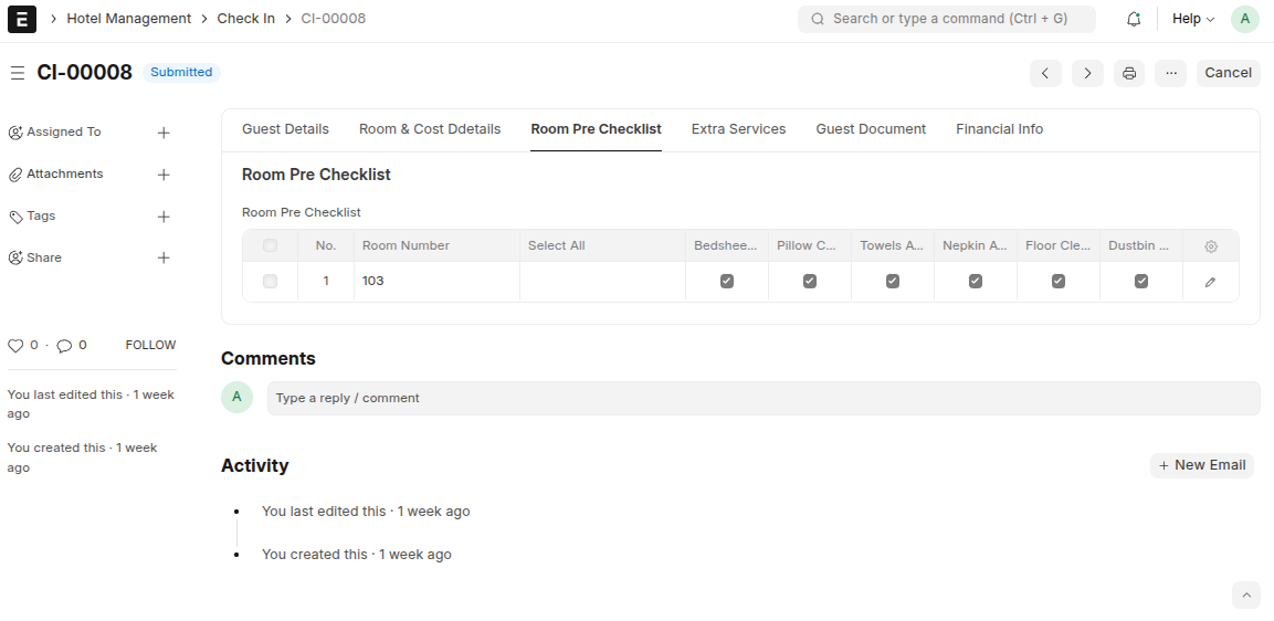 Call Recording and Notes section in customer record